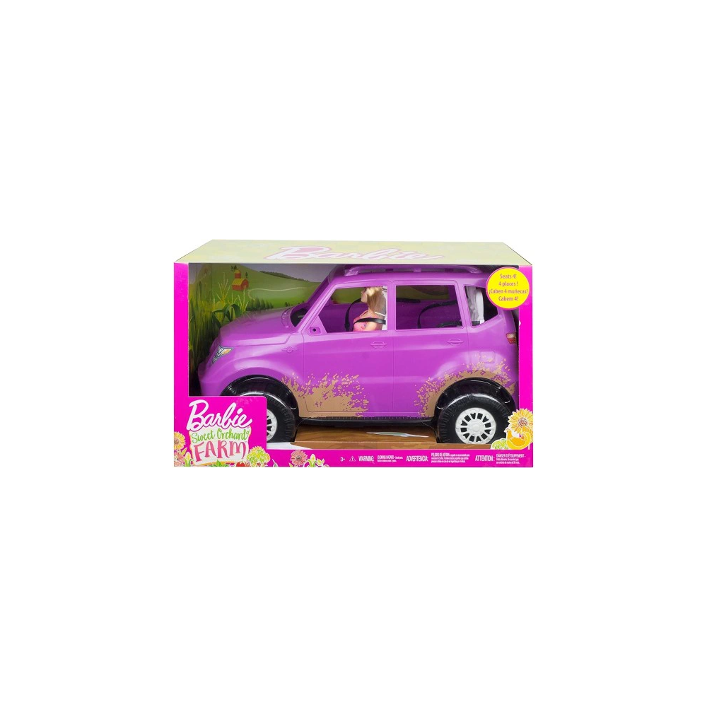 Barbie pojazd fioletowy SUV Barbie Farmerka GHT18