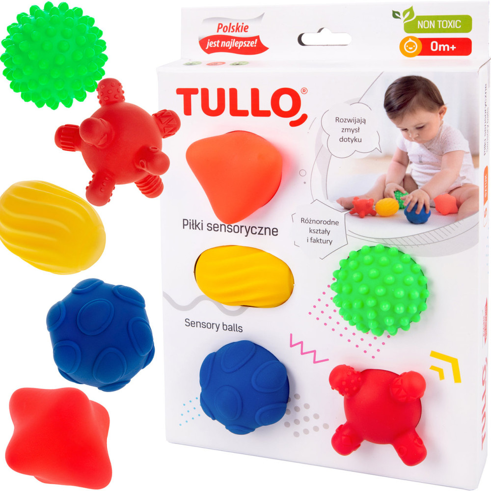 Piłki sensoryczne 5szt Do masażu Dla malucha Tullo