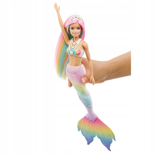 Barbie Lalka Syrenka tęczowa GTF89 Zmieniająca Kolor