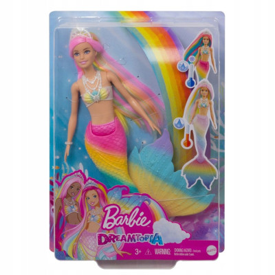 Barbie Lalka Syrenka tęczowa GTF89 Zmieniająca Kolor