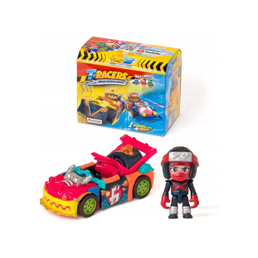 Zestaw : Autko T-Racers Turbo Wheel Seria 3, plus saszetka Magic Box Kazoom kids 2figurki.
